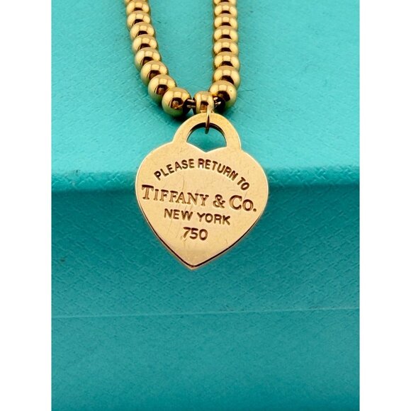 Return to Tiffany & Co. Mini Bead 18" Necklace 18k Rose Gold 21g Retired - Picture 3 of 10